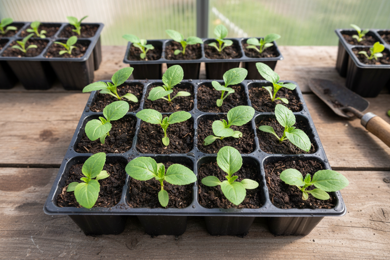 Plant Starts in a 12 cell tray